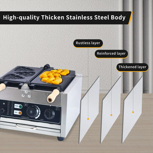 Poop Emoji pembuat wafel baja tahan karat, tidak lengket untuk lapisan Teflon 50-300 ℃/122-572 ℉ mesin makanan ringan dapat disesuaikan 3 cetakan bentuk baru - Product Image 6