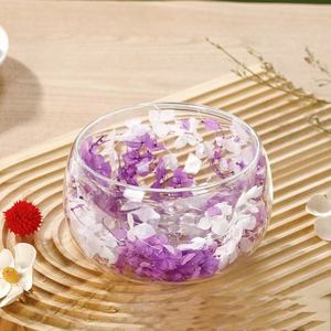 Glazen schaal met dubbele laag, hittebestendig, voor fruitsalade, soep, ontbijtgranen, desserts, droogbloemen. - Product Image 3