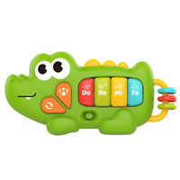 Huanger HE0567 New Arrival Music Instrument Crocodile Shape Piano Toy with Light and Music Educational Toys for Kids