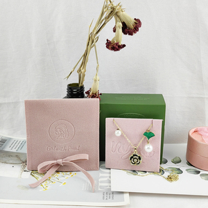 Custom Luxury Velvet Stock Pouch With logo Faux Suede Jewelry Packaging Bag Small <b>Gift</b> Jewelry Pouch for Earring - Product Image 2