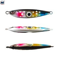 Leurres de pêche métalliques holographiques laser 60g avec LED et yeux de poisson lumineux pour la pêche au bar et au snapper