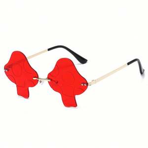 Nouvelles lunettes de soleil uniques 2022 pour hommes et femmes, verres transparents effet océan, forme champignon, sans monture irrégulière - Product Image 3