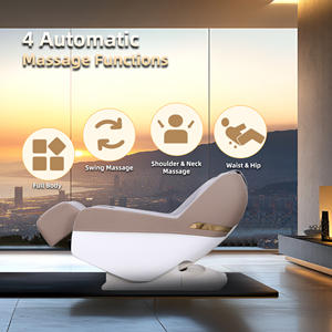 Fauteuil de massage gris intégral avec modes automatiques, technologie airbag zéro gravité, design ergonomique doux pour salon et chambre moderne - Product Image 3