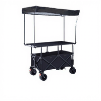 Chariot pliant d'extérieur personnalisé à roues larges, chariot de jardin, chariot de plage, chariot de camping avec pare-soleil amovible, poussette-chariot