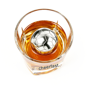 Cubitos de Hielo Reutilizables de Acero Inoxidable 304, en Forma de Balón de Fútbol, para Enfriar Whisky, <span class=keywords><strong>Cerveza</strong></span>, Vino y Otras Bebidas en Bares y Fiestas - Product Image 1