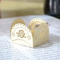 Envoltorios de Papel para Dulces, Trufas de Chocolate y Mini Postres con Diseño de Rosa Cortada con Láser para Decoraciones de Bodas y Fiestas