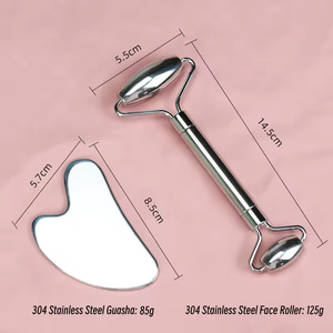 Alat Pijat Wajah Roller <span class=keywords><strong>Guasha</strong></span> dari Baja Anti Karat 304 dengan Logo Custom, untuk Pengencangan Kulit dan Peremajaan Kulit, untuk Penggunaan Komersial dan Rumah Tangga - Product Image 5