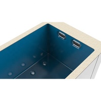 Piscine conteneurisée de 30 pieds avec doubles anneaux LED lumineux et zone de relaxation SPA intégrée en eau profonde pour jardins de villas