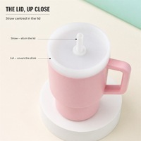Gobelet à paille en silicone anti-fuite pour bébé, gobelet portable pour tout-petits avec poignée pour les voyages et la maison