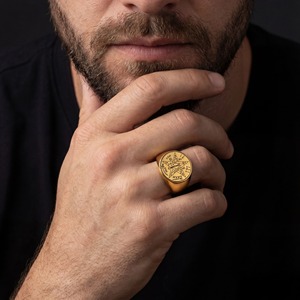 Anillo de Sello Personalizado de los Siete Arcángeles, Anillo de Acero Inoxidable Grabado a Medida, Talismán Oculto para Hombre - Product Image 5