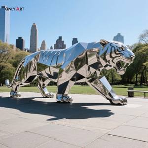 Onlyart Factory Profession Design et Statue de tigre géante en acier inoxydable en métal moderne sur mesure pour les projets de <span class=keywords><strong>zoo</strong></span> - Product Image 3