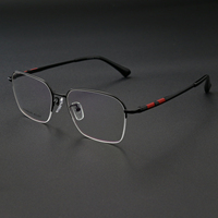 Venta Directa de Fábrica, Gafas Ópticas de Titanio Puro, Montura Media Cuadrada, Diseño Moderno 5013
