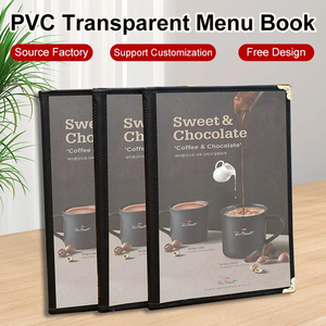 Nouveau design de menu avec pochette transparente en PVC, bord floral, A4/8,5x11 pouces pour restaurants, hôtels, bars, dossier de menu, couverture de menu, faible MOQ - Product Image 5