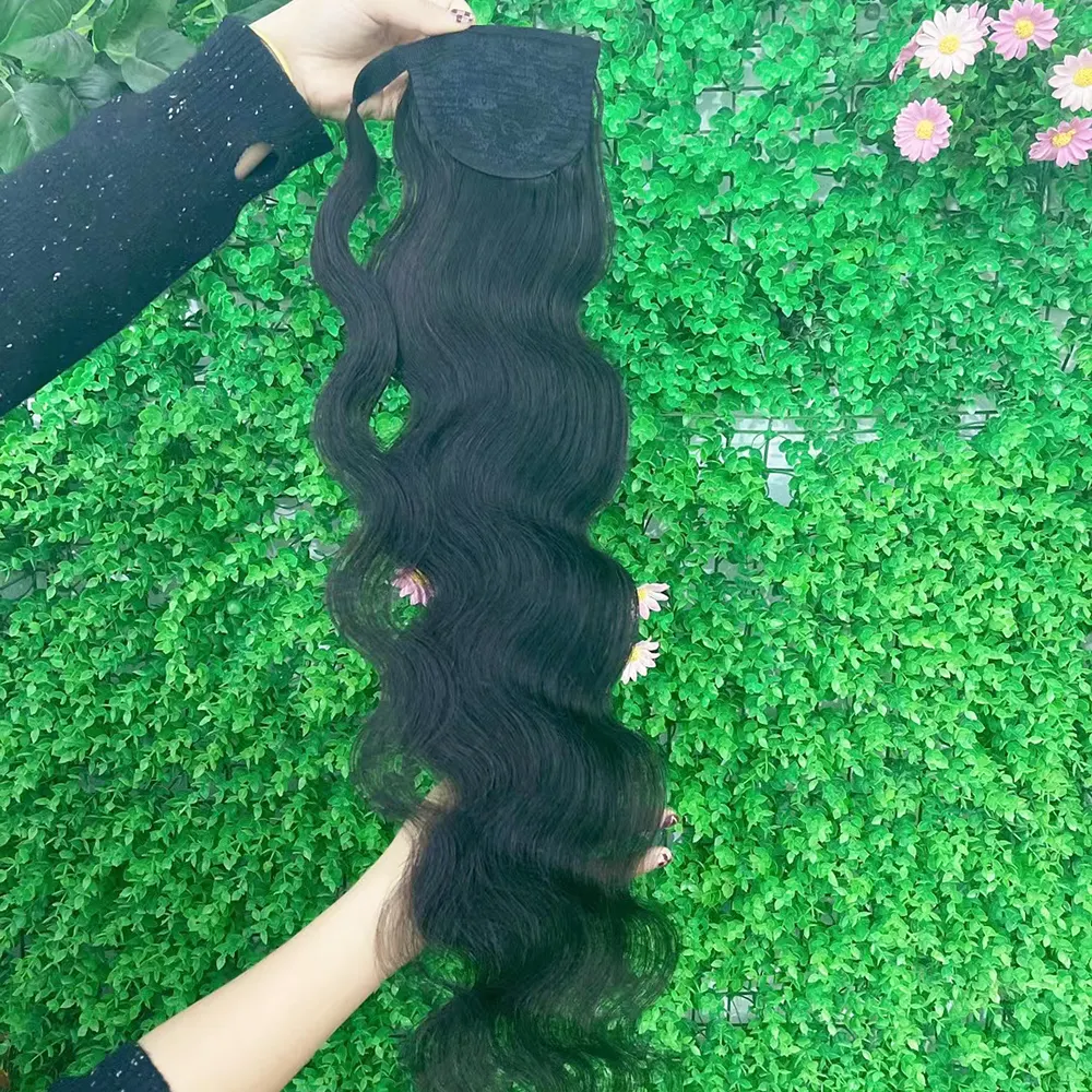 Ponytail Human Hair Wrap Around Ponytail Extensions Straight Remy Hair Clip in Hair Extensions Pony Tail Clip in Hairpiece