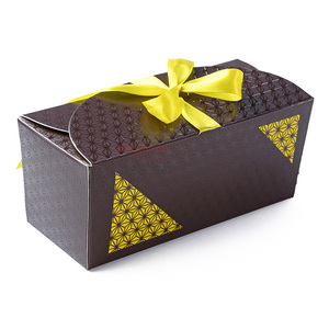 Hộp sô cô la ballotin cho sô cô la thực phẩm giấy sô cô la thanh kẹo bao bì gấp hộp carton với ruy băng - Product Image 1