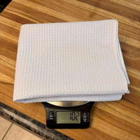 Chiffon de nettoyage de cuisine en tissu gaufré hautement absorbant, torchon de séchage, serviette en microfibre blanche vierge pour impression par sublimation