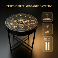 Table d'appoint rétro industrielle américaine avec engrenages mobiles réels pour salon, en métal