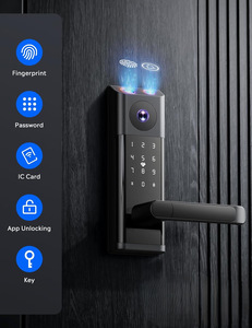 กลอนประตูอัจฉริยะปี 2026 พร้อมกล้องวงจรปิด HD ช่องมองแบบ Peephole ระบบสแกนลายนิ้วมือ วิดีโอคอลสองทาง รองรับ Tuya WiFi สำหรับใช้ในบ้าน - Product Image 2