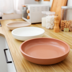 Đĩa sứ men tròn FENN, đĩa phẳng đặt hàng riêng, 9 inch, đồ gốm nhà hàng, đĩa sứ, bộ đồ ăn - Product Image 3