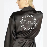Batas de satén de seda con logo personalizado para mujer y niña de las flores, de lujo, de color liso, suaves y lisas, para damas de honor, batas de mañana.
