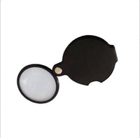 Mini loupe de poche portable noire 50mm 10x, loupe pliante avec étui de protection pour la lecture