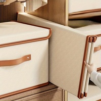 Organisateur de tiroir de garde-robe en tissu Oxford empilable avec couvercle pour ranger les chaussettes, les sous-vêtements, les pantalons, les jeans et les vêtements