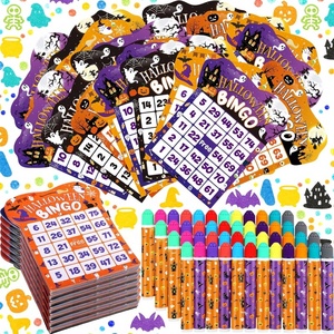 CZFIT Halloween Holiday Bingo <b>Card</b> Game 32 Players Kids Large Group Classroom Use Valentine's Day Party Favors Supplies - Product Image 3