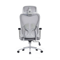 Chaise de bureau ergonomique à dossier haut en maille avec appui-tête, support lombaire et accoudoirs pivotants pour bureau à domicile et cadres