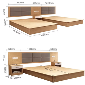 Ensemble complet <span class=keywords><strong>de</strong></span> mobilier d'hôtel SEM pour chambre standard, en cuir véritable, style chinois moderne, personnalisable, avec écran <span class=keywords><strong>de</strong></span> lit à panneaux multi-tailles 1 - Product Image 1