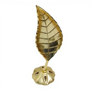 Luxury Leaf Sculpture With Base Decorative <b>Object</b> Wedding Decoration Event Management Supplies Metal Crafts Golden Leaf Figurine - Product Image 1