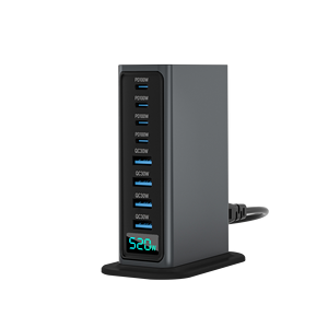 520W Gan 8 Trong 1 LED Hiển Thị Nhanh Chóng Sạc USB Một Loại C 8 Cổng Pd Qc3.0 Máy Tính Để Bàn Trạm Gan Sạc - Product Image 5