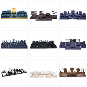 Support de présentation de bijoux en cuir bleu haut de gamme sur mesure, support pour colliers, adapté aux vitrines de bijouterie - Product Image 2