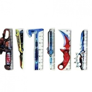 Ensemble de 6 règles de poche Delta Force rouge vif de 7 cm, modèle d'arme jouet pour enfants, pendentif de sac à dos - Product Image 5