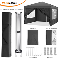 Tente de jardin extérieure étanche Gazebo pop-up facile à monter avec cadre en fer à paroi latérale pour événements Distance de la baie de 5m