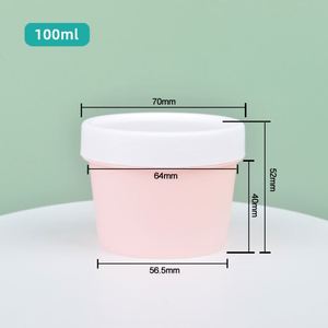 ขวดครีมบำรุงผิวทรงกลมขนาด 100 มล. สีสันสดใส ฝาสีขาว  สำหรับครีมบำรุงผิว นมบำรุงผิว เจลว่านหางจระเข้  ขวดพลาสติก PP  ขวดไอศกรีม - Product Image 6