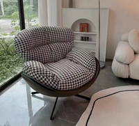 Fauteuil inclinable à bascule de luxe moderne nordique avec structure en fer, revêtement en cuir synthétique souple, fonction d'inclinaison pour la maison, le bureau et l'hôtel