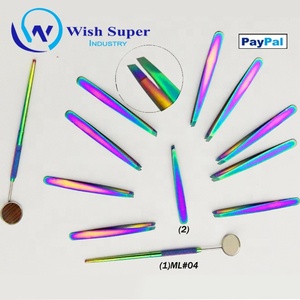 Wish Super Eyelash Tweezers ML#012 Stainless Steel Durable Anti-Static Precision Curved Tip 10mm Multi Color Smooth Surface - Product Image 3
