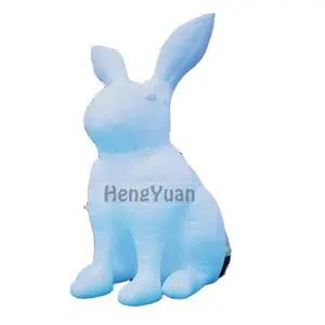 Thickened Oxford material Inflatable Rabbit with LED Lighting, Art Inflatable Easter Bunny for Festival
