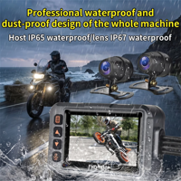 Kamera Motor Dashcam Ganda Depan dan Belakang 1080P dengan Layar 3.0 Inch, Perekam Skuter, Wifi, Monitor Parkir