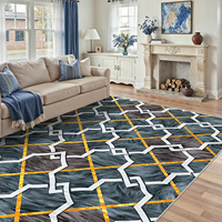 Tapis de salon uni en polyester lavable en machine, à poils ras, antidérapant, adapté aux animaux domestiques, tapis d'entrée, impression personnalisée