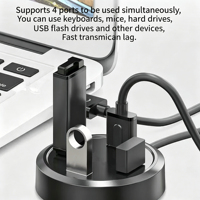 Adaptateur Hub USB Rond 4 Ports USB2.0/USB3.0 5Gbps Haute Vitesse Répartiteur Câble 1,2m pour Ordinateur Portable PC Bureau Maison En Stock