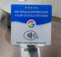 Support de table en acrylique 12 cm pour carte de commentaires Google NFC, compatible NFC213 13,56 MHz, Tap to Review, OEM/ODM personnalisé, prêt à être expédié, en stock