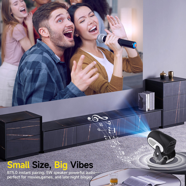 Magcubic 4K HD Android11 HY300-X Smart Portable Projector 300ANSI Outdoor Theater 5W HiFi Built-in Speaker