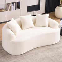 Canapé incurvé deux places en tissu moderne avec mousse à mémoire de compression, canapé de luxe pour salon d'appartement, mobilier de salon