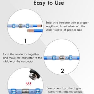 130 Conectores de Cable Termocontraíbles Impermeables AWG26 10, Adaptadores de PVC Enchufables - Product Image 3