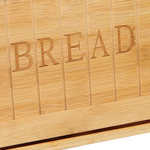 Gem Bamboo Bread Box Large Lidded <b>Storage</b> <b>Kitchen</b> Countertop Dustproof Multi Functional Food <b>Container</b> - Product Image 2