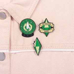 Les <span class=keywords><strong>Sims</strong></span> Sul Sul Jeux Épingles en émail Jeu de rôle à paillettes Broches drôles Badge de revers sur sac à dos Bijoux Cadeau pour les amis - Product Image 2