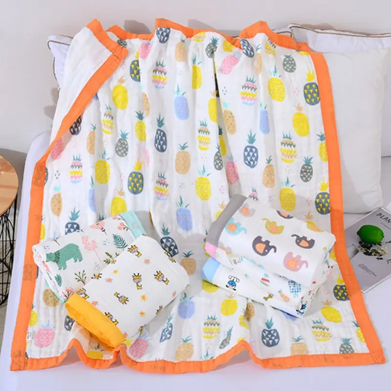 ผ้าห่มห่อตัวเด็กทารก,ผ้าฝ้ายโปร่งผ้าห่มเด็กมัสลินสบายมากๆ6ชั้นผ้าห่มห่อตัวมัสลิน