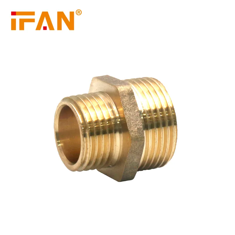 IFAN Copper Mamelon Brass Pipe Fittings Reducing Fitting Nipple Brass Fitting Brass Reduce Nipple