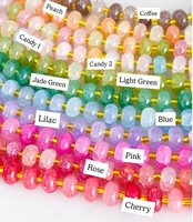 Kalung Batu Permata Permen Warna-warni Batu Alam Kaca Buatan Tangan Kalung Boho Musim Panas untuk Wanita Remaja Perhiasan Liburan